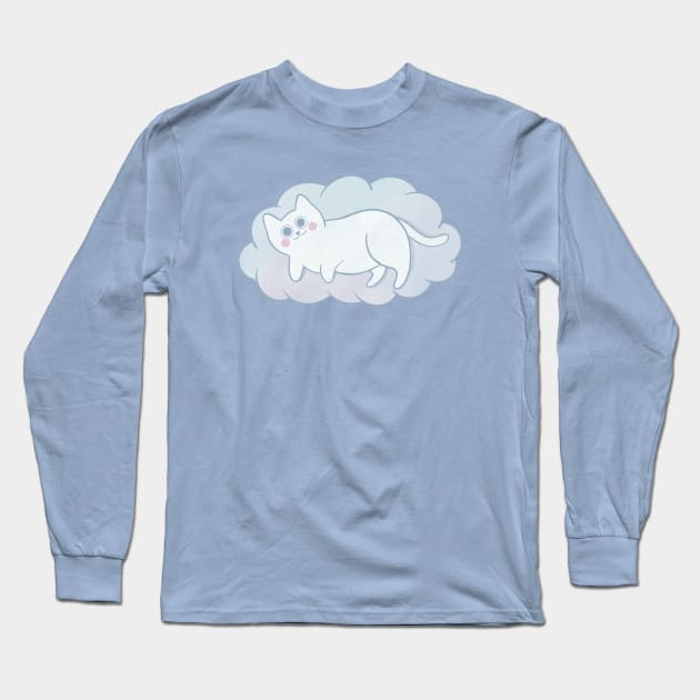 Pastel Cloud Cat Long Sleeve T-Shirt by awesomesaucebysandy